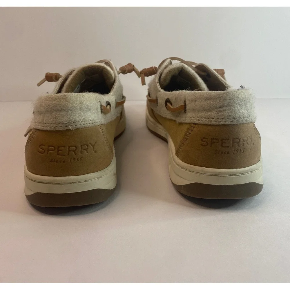Sperry Womens Boat‎ Shoe Size 8M STS84630 Tan Linen. Very Good Condition. Comfy.